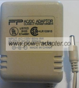 FP D35-6-500 AC ADAPTER 6Vdc 500mA USED 2 x 5.4 x 12.2 mm FP D35-6-500 AC ADAPTER 6Vdc 500mA USED 2 x 5.4 x 12.2 mm
